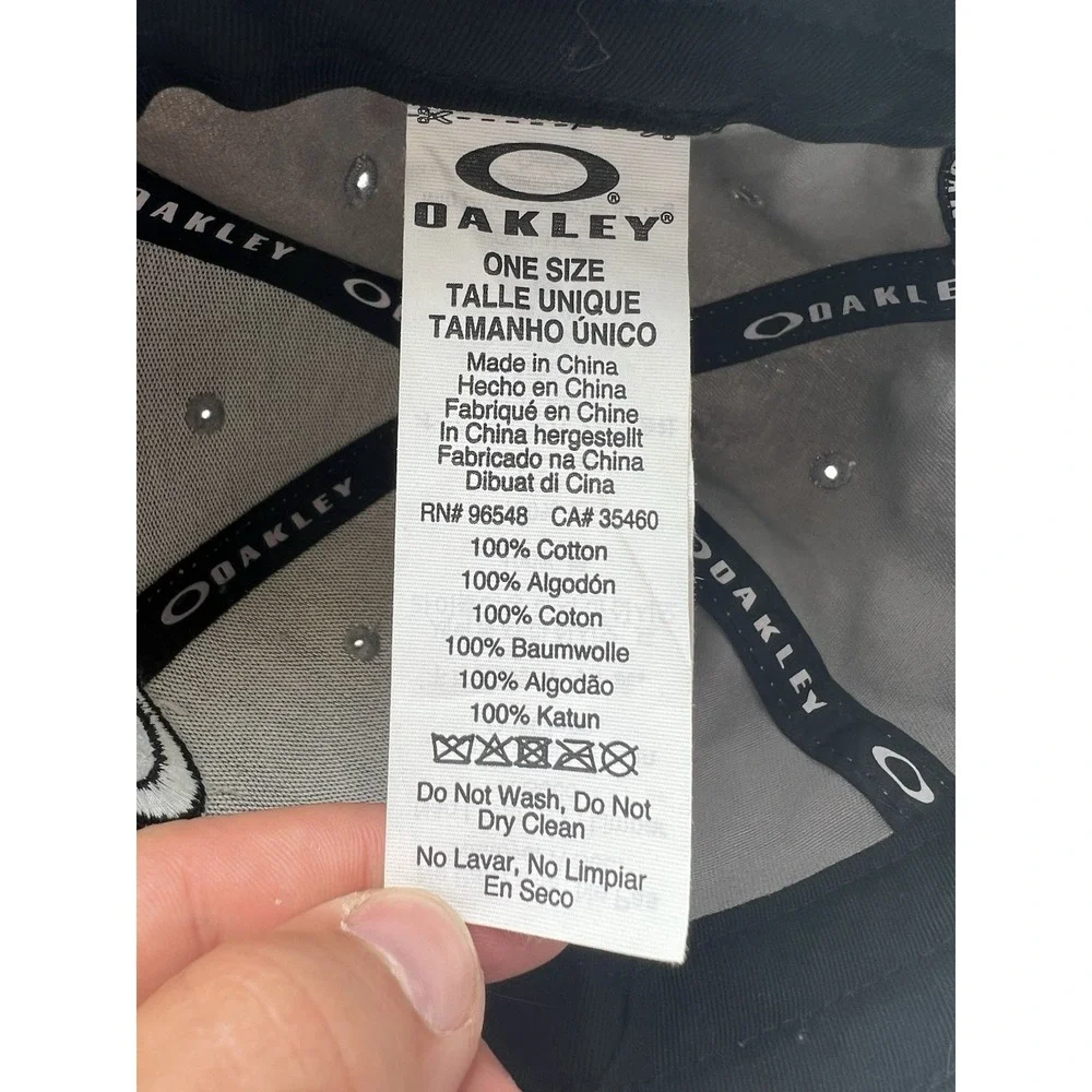 Oakley Gray Black Ellipse Logo Snapback Baseball‎ Cap Hat One Size Adjustable